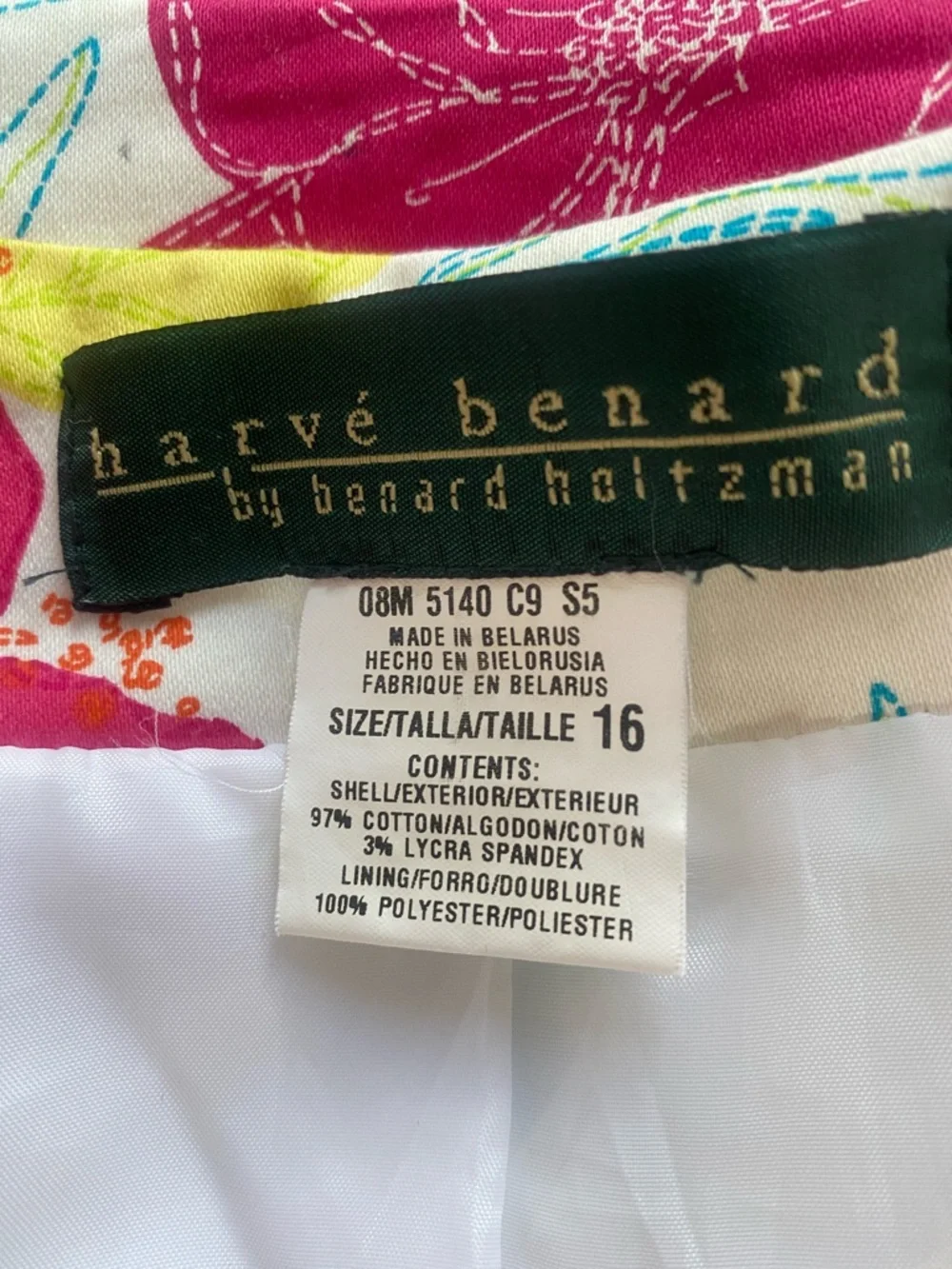 Harvé Benard Bold Colourful Floral button down lined cotton Spring Coat Size 16 - Picture 15 of 17